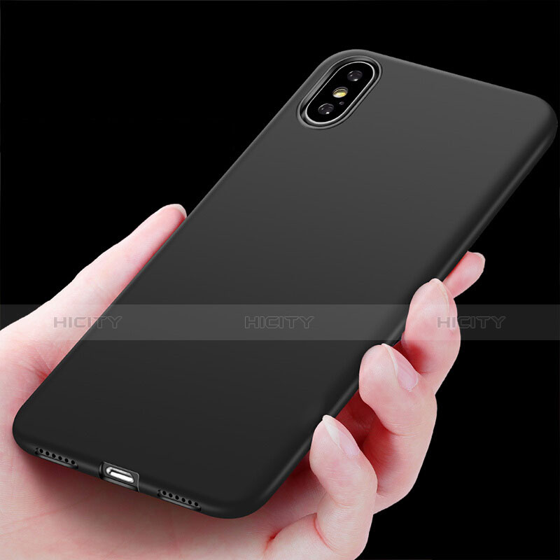 Coque Ultra Fine Silicone Souple S14 pour Apple iPhone X Noir Plus