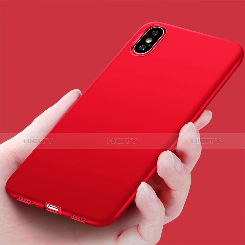 Coque Ultra Fine Silicone Souple S14 pour Apple iPhone X Rouge Plus