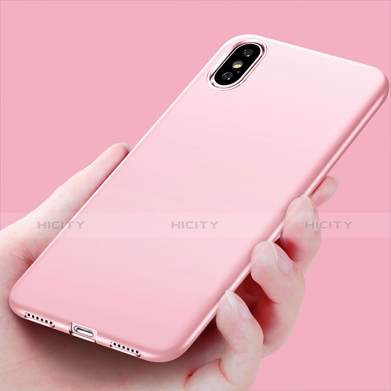 Coque Ultra Fine Silicone Souple S16 pour Apple iPhone X Rose Plus