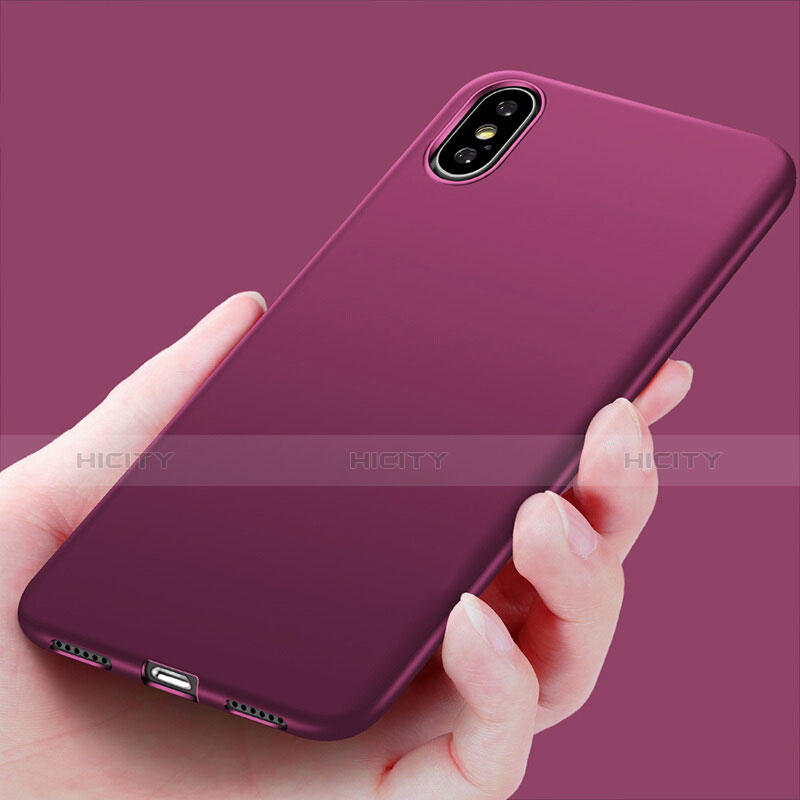 Coque Ultra Fine Silicone Souple S16 pour Apple iPhone X Violet Plus