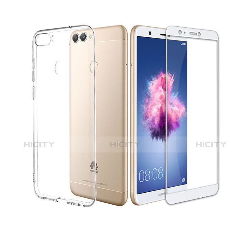 Coque Ultra Fine Silicone Souple Transparente et Protecteur d'Ecran pour Huawei Enjoy 7S Blanc Plus