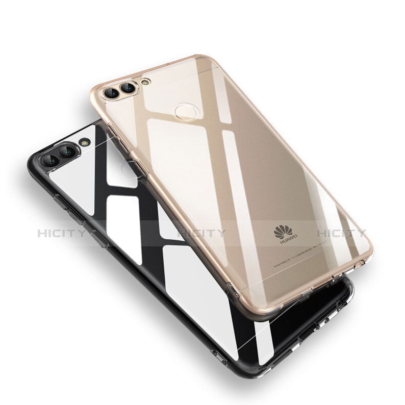 Coque Ultra Fine Silicone Souple Transparente et Protecteur d'Ecran pour Huawei Enjoy 7S Noir Plus