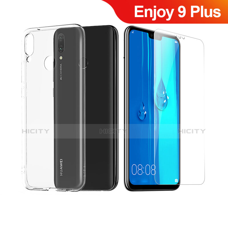 Coque Ultra Fine Silicone Souple Transparente et Protecteur d'Ecran pour Huawei Enjoy 9 Plus Clair Plus