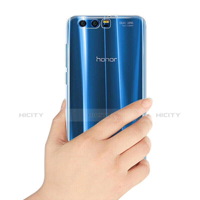 Coque Ultra Fine Silicone Souple Transparente et Protecteur d'Ecran pour Huawei Honor 9 Bleu Plus