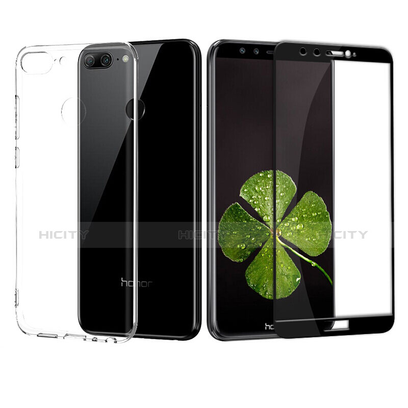 Coque Ultra Fine Silicone Souple Transparente et Protecteur d'Ecran pour Huawei Honor 9 Lite Noir Plus