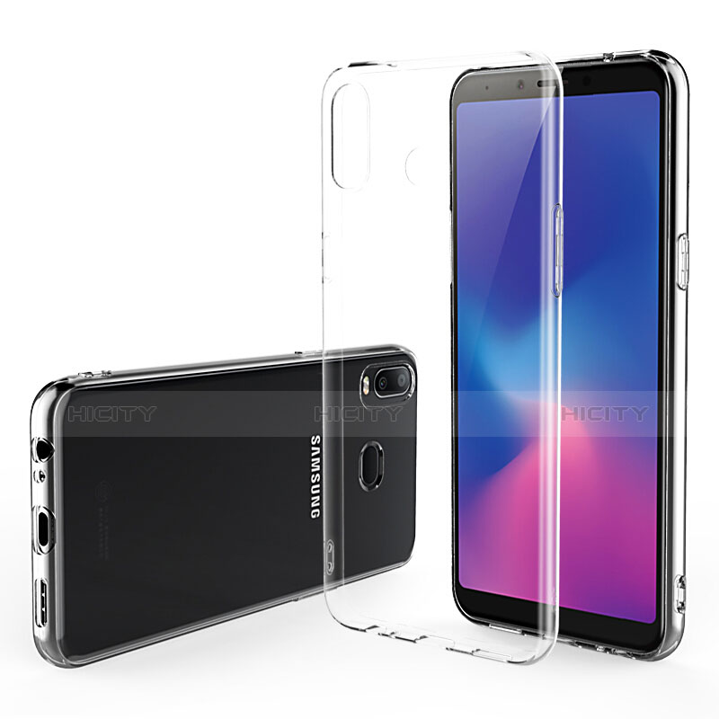 Coque Ultra Fine Silicone Souple Transparente et Protecteur d'Ecran pour Samsung Galaxy A6s Clair Plus