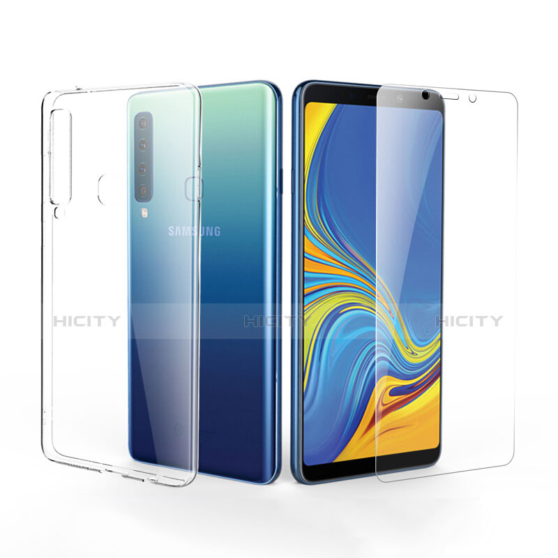 Coque Ultra Fine Silicone Souple Transparente et Protecteur d'Ecran pour Samsung Galaxy A9s Clair Plus