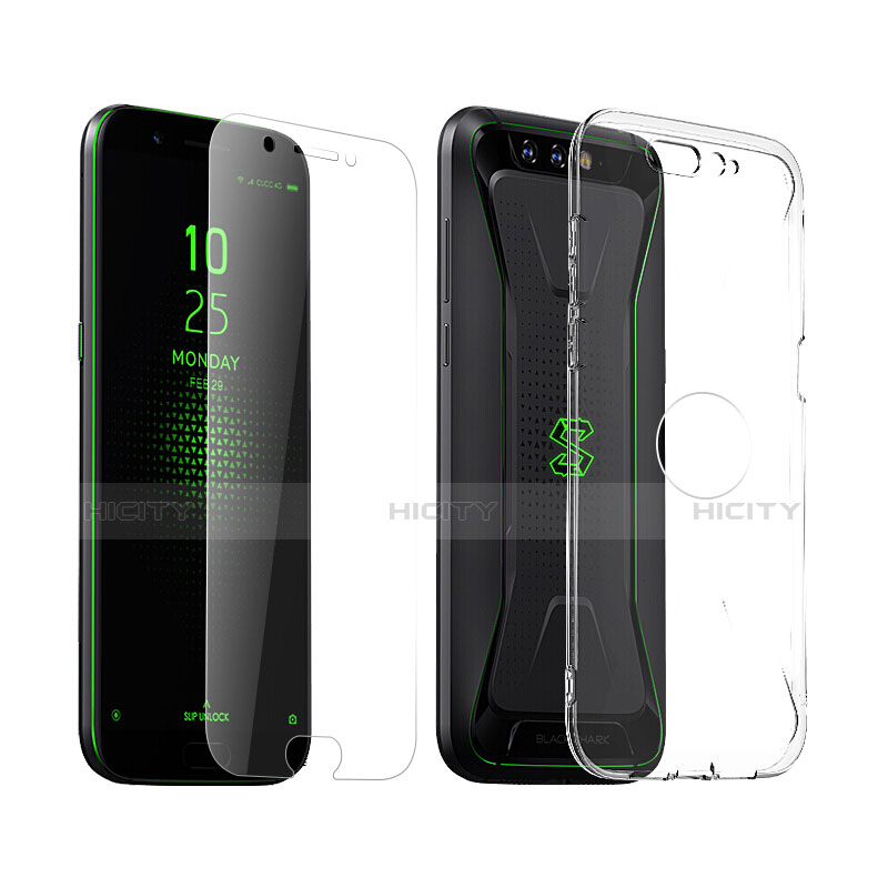 Coque Ultra Fine Silicone Souple Transparente et Protecteur d'Ecran pour Xiaomi Black Shark Clair Plus