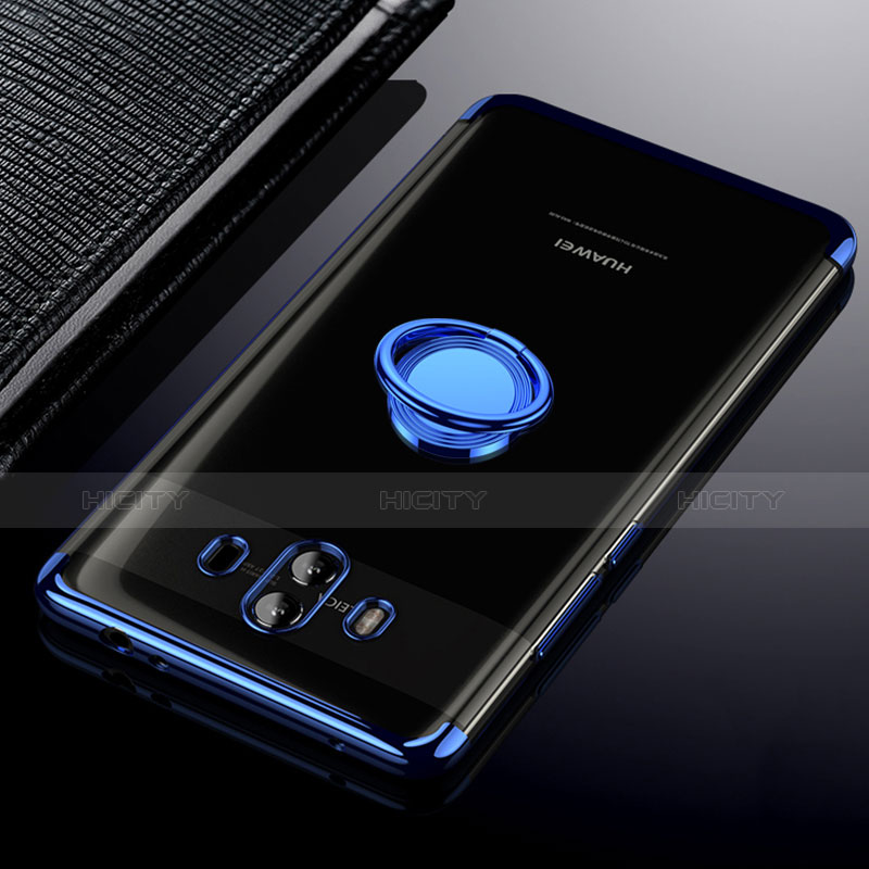 Coque Ultra Fine Silicone Souple Transparente et Support pour Huawei Mate 10 Bleu Plus