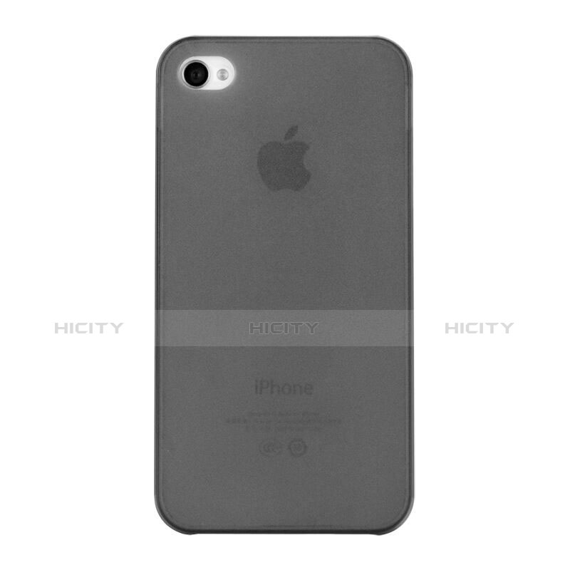 Coque Ultra Fine Silicone Souple Transparente Mat pour Apple iPhone 4S Gris Plus