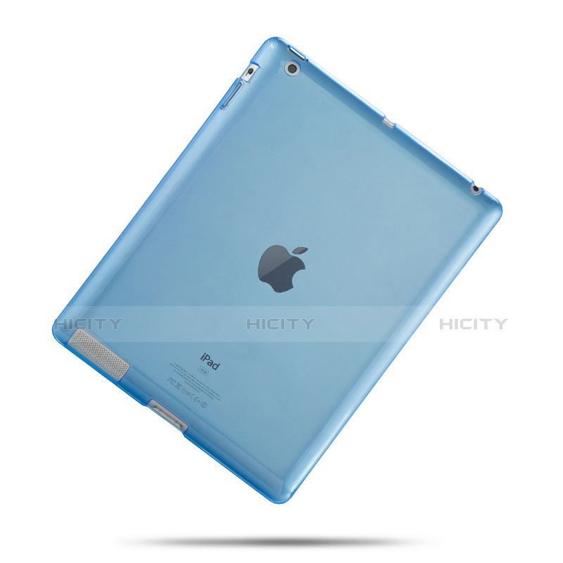 Coque Ultra Fine Silicone Souple Transparente pour Apple iPad 3 Bleu Ciel Plus