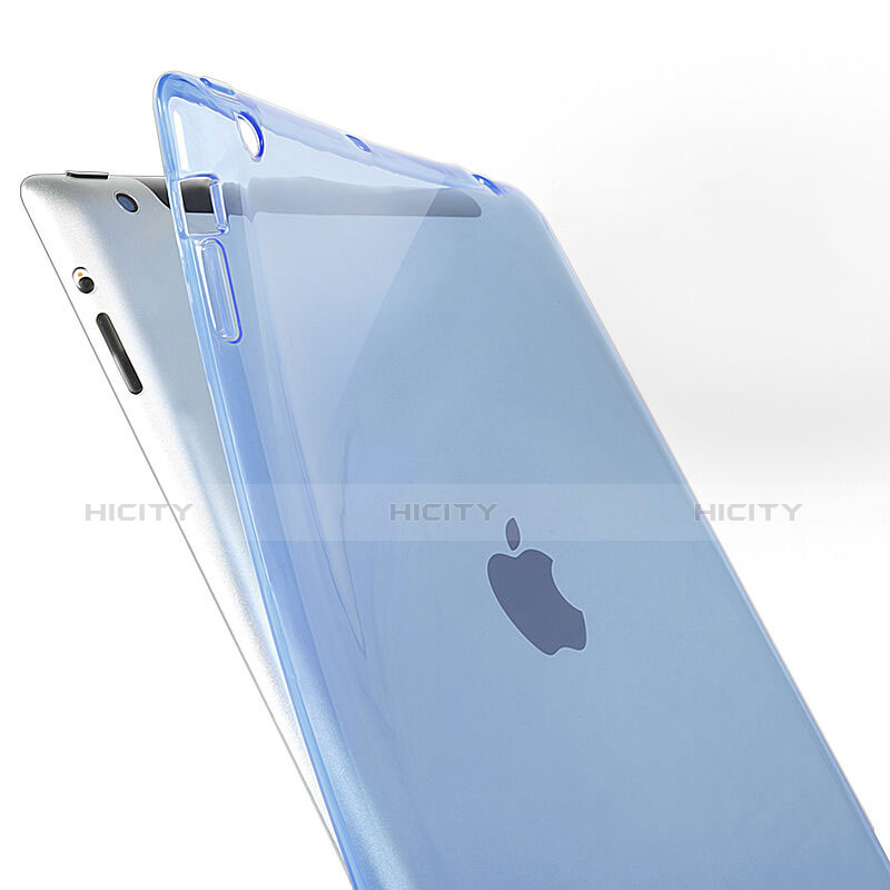 Coque Ultra Fine Silicone Souple Transparente pour Apple iPad 3 Bleu Ciel Plus