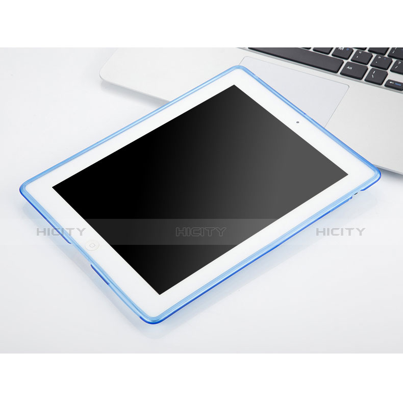 Coque Ultra Fine Silicone Souple Transparente pour Apple iPad 3 Bleu Ciel Plus