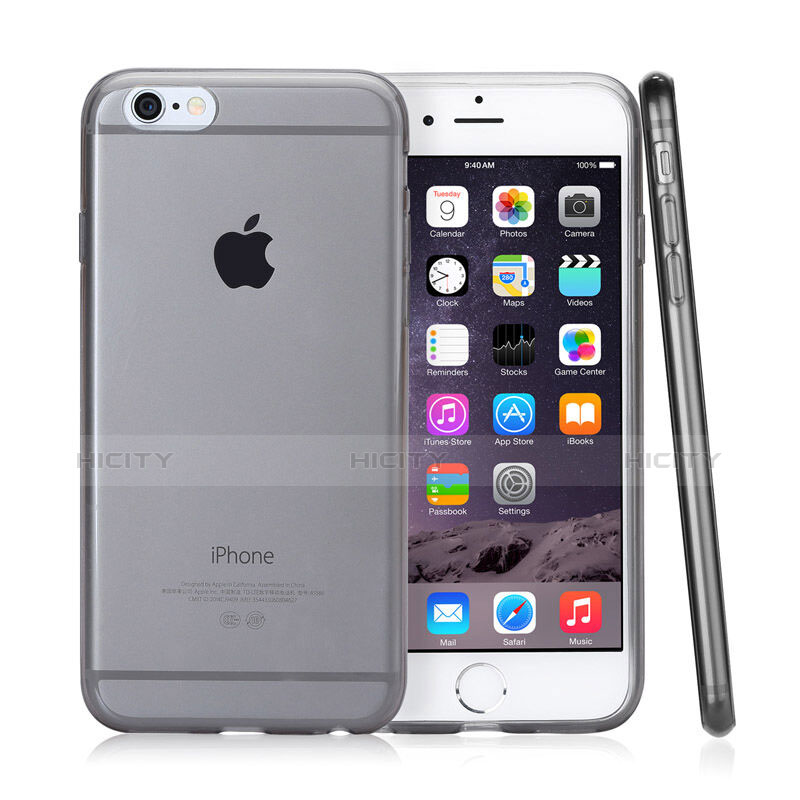 Coque Ultra Fine Silicone Souple Transparente pour Apple iPhone 6 Gris Plus