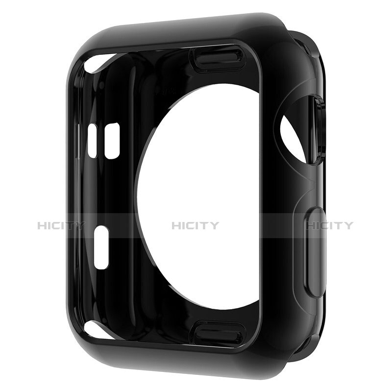 Coque Ultra Fine Silicone Souple Transparente pour Apple iWatch 3 38mm Noir Plus