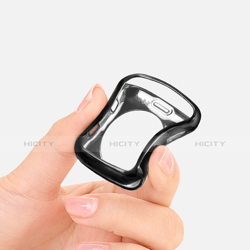 Coque Ultra Fine Silicone Souple Transparente pour Apple iWatch 42mm Noir Plus