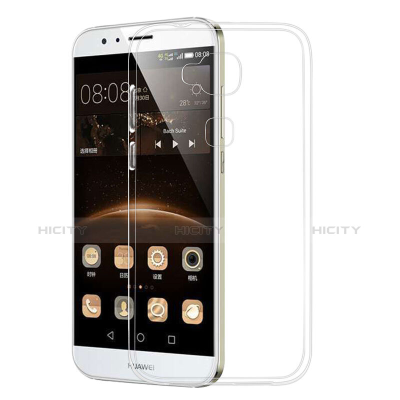 Coque Ultra Fine Silicone Souple Transparente pour Huawei G8 Blanc Plus