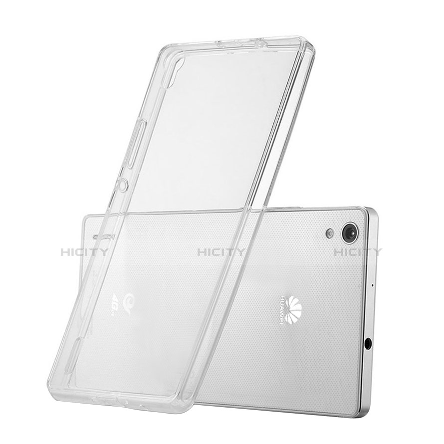 Coque Ultra Fine Silicone Souple Transparente pour Huawei P7 Dual SIM Blanc Plus