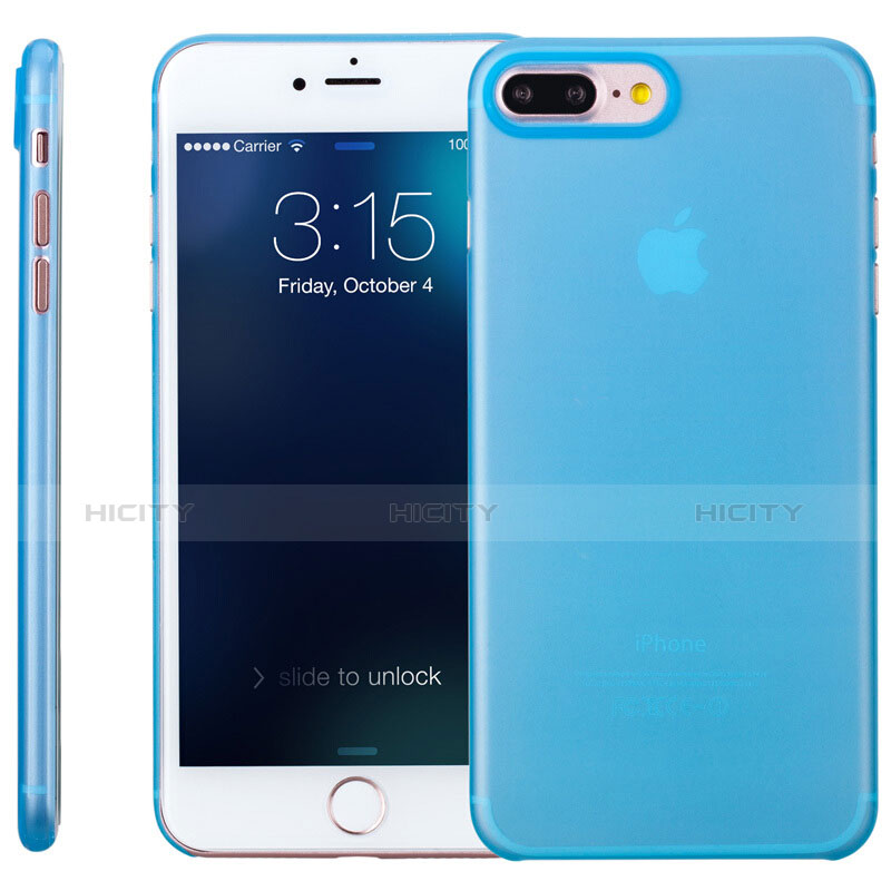 Coque Ultra Fine Silicone Souple Transparente T11 pour Apple iPhone 7 Plus Bleu Plus