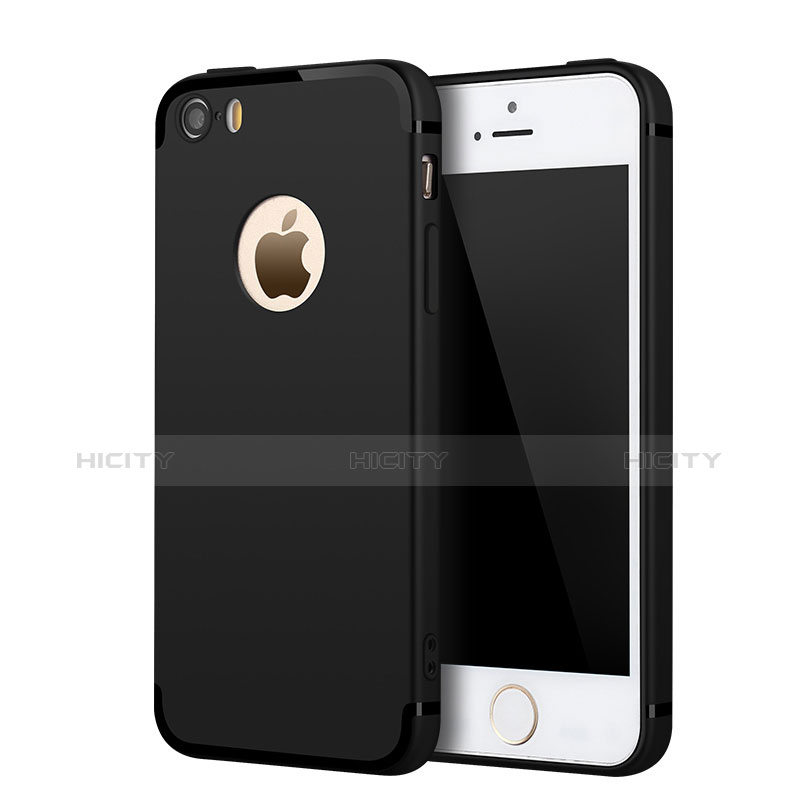 Coque Ultra Fine Silicone Souple U01 pour Apple iPhone SE Noir Plus