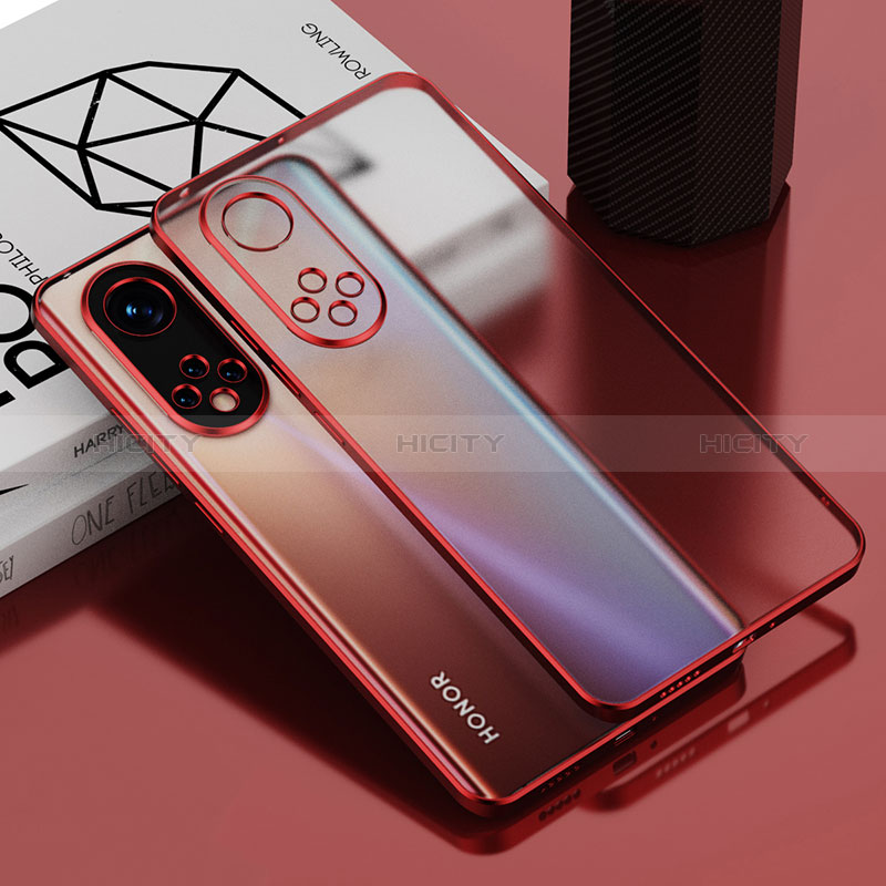 Coque Ultra Fine TPU Souple Housse Etui Transparente AN1 pour Huawei Honor 50 5G Rouge Plus