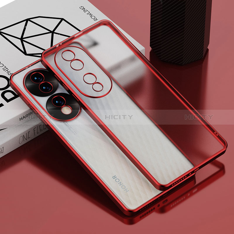 Coque Ultra Fine TPU Souple Housse Etui Transparente AN1 pour Huawei Honor 70 Pro 5G Rouge Plus