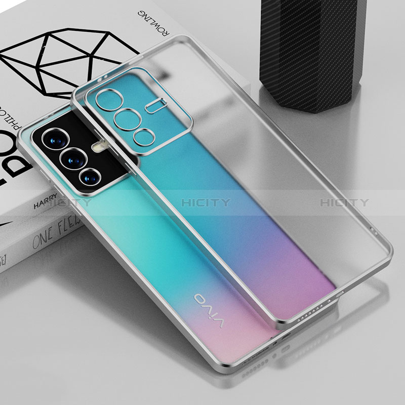 Coque Ultra Fine TPU Souple Housse Etui Transparente AN1 pour Vivo V23 5G Argent Plus