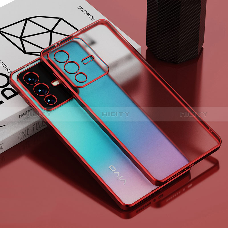 Coque Ultra Fine TPU Souple Housse Etui Transparente AN1 pour Vivo V23 5G Rouge Plus