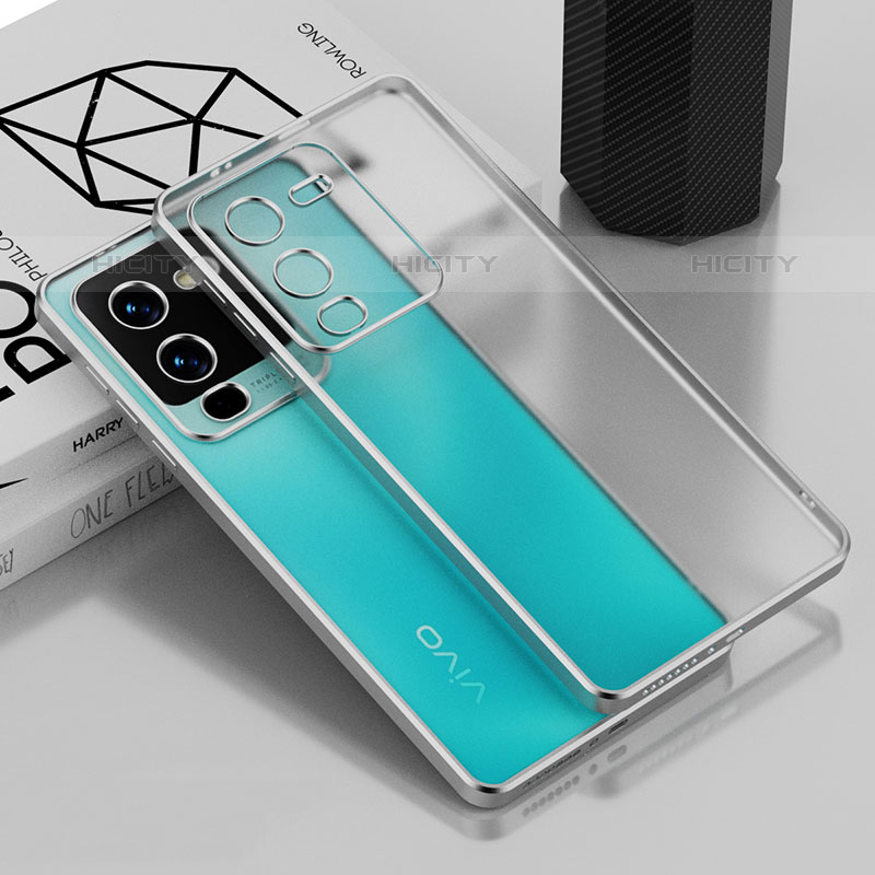 Coque Ultra Fine TPU Souple Housse Etui Transparente AN1 pour Vivo V25 Pro 5G Argent Plus