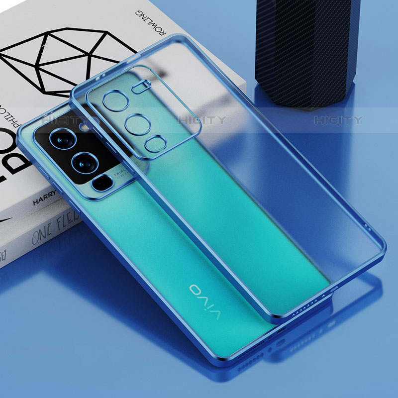 Coque Ultra Fine TPU Souple Housse Etui Transparente AN1 pour Vivo V25 Pro 5G Bleu Plus