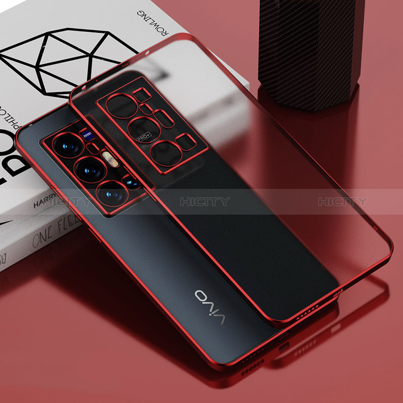 Coque Ultra Fine TPU Souple Housse Etui Transparente AN1 pour Vivo X70 Pro+ Plus 5G Rouge Plus