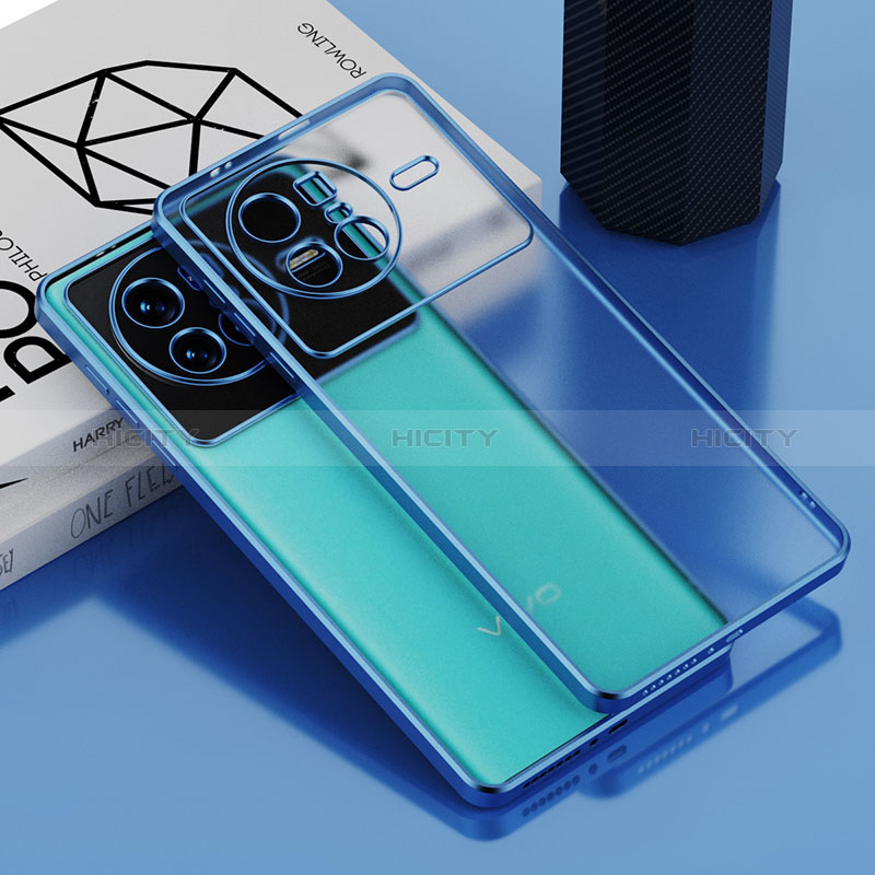 Coque Ultra Fine TPU Souple Housse Etui Transparente AN1 pour Vivo X80 5G Bleu Plus