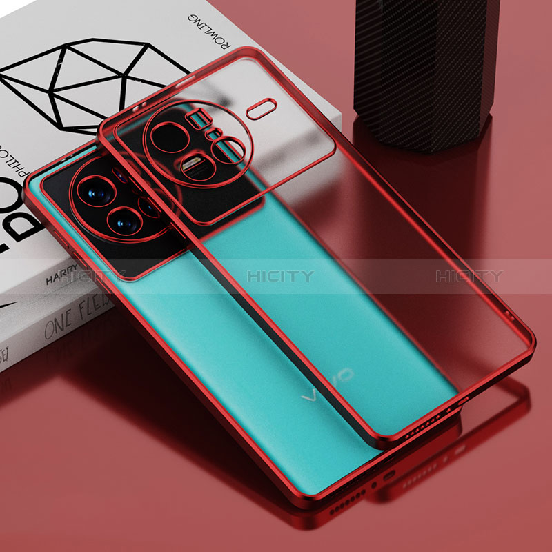 Coque Ultra Fine TPU Souple Housse Etui Transparente AN1 pour Vivo X80 5G Rouge Plus