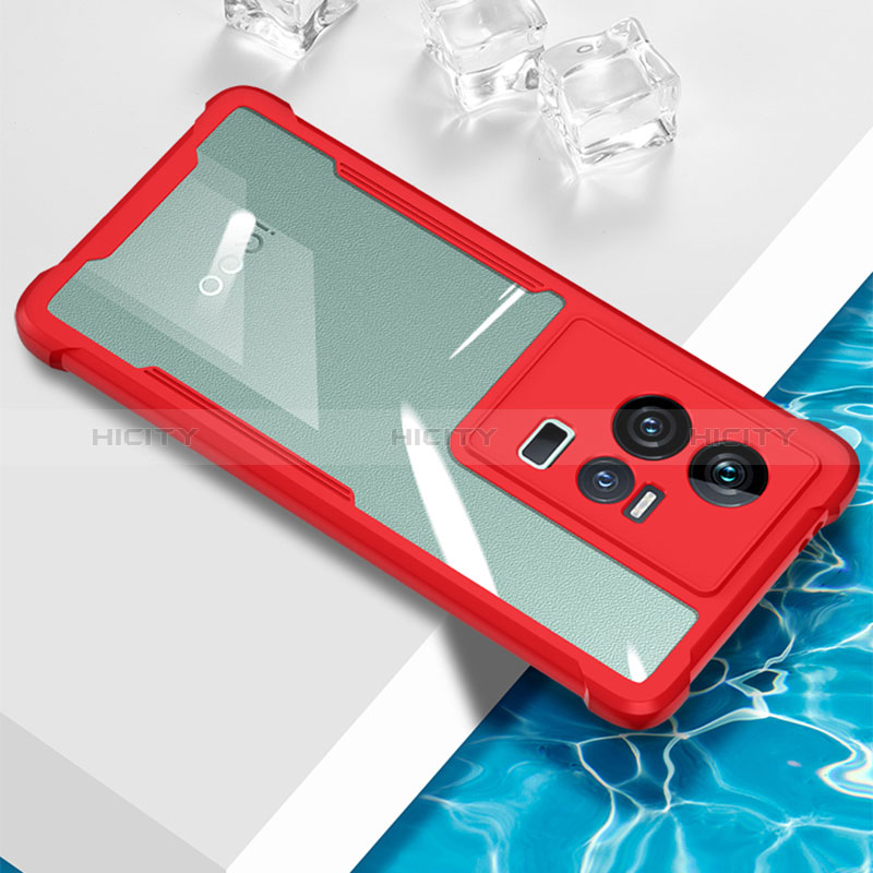 Coque Ultra Fine TPU Souple Housse Etui Transparente BH1 pour Vivo iQOO 11 5G Rouge Plus