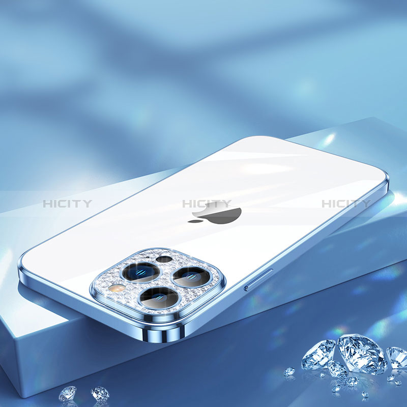 Coque Ultra Fine TPU Souple Housse Etui Transparente Bling-Bling LD2 pour Apple iPhone 13 Pro Bleu Plus