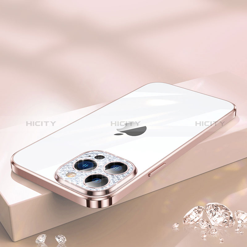 Coque Ultra Fine TPU Souple Housse Etui Transparente Bling-Bling LD2 pour Apple iPhone 13 Pro Or Rose Plus