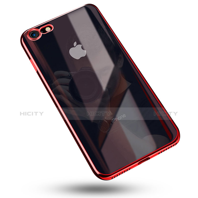 Coque Ultra Fine TPU Souple Housse Etui Transparente C02 pour Apple iPhone 8 Rouge Plus