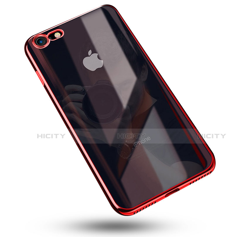 Coque Ultra Fine TPU Souple Housse Etui Transparente C02 pour Apple iPhone SE (2020) Rouge Plus