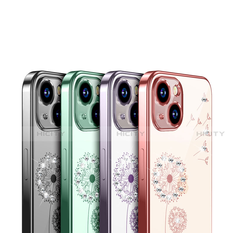 Coque Ultra Fine TPU Souple Housse Etui Transparente Fleurs pour Apple iPhone 15 Plus