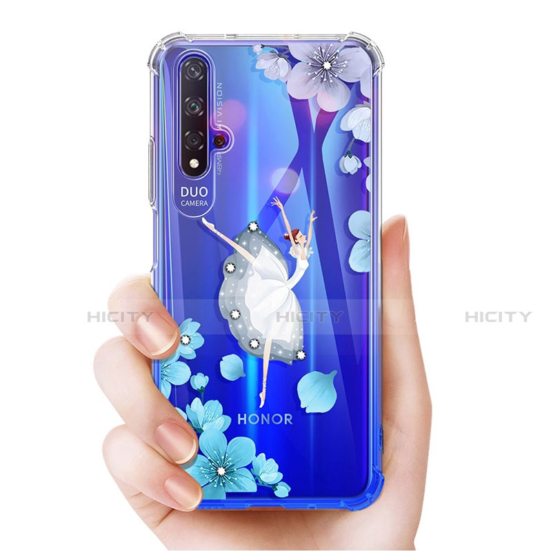 Coque Ultra Fine TPU Souple Housse Etui Transparente Fleurs pour Huawei Honor 20 Plus