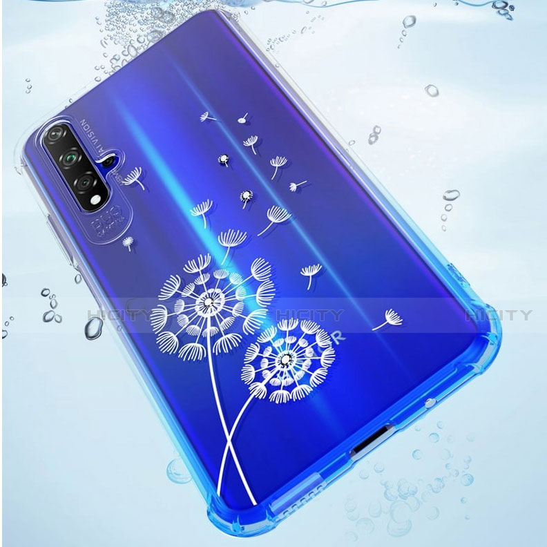 Coque Ultra Fine TPU Souple Housse Etui Transparente Fleurs pour Huawei Honor 20 Plus