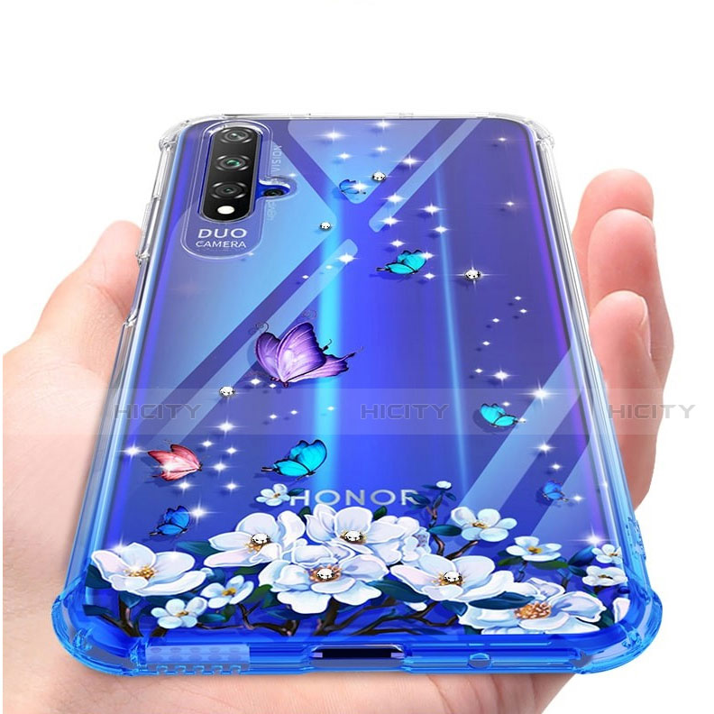 Coque Ultra Fine TPU Souple Housse Etui Transparente Fleurs pour Huawei Honor 20 Plus