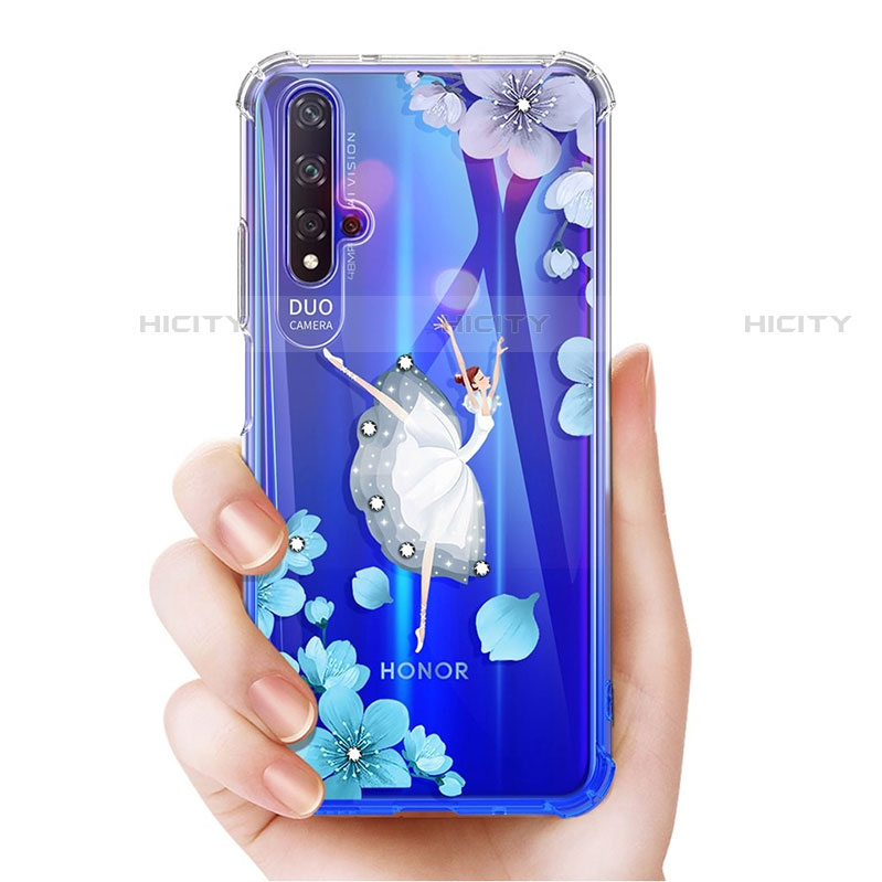 Coque Ultra Fine TPU Souple Housse Etui Transparente Fleurs pour Huawei Honor 20S Plus