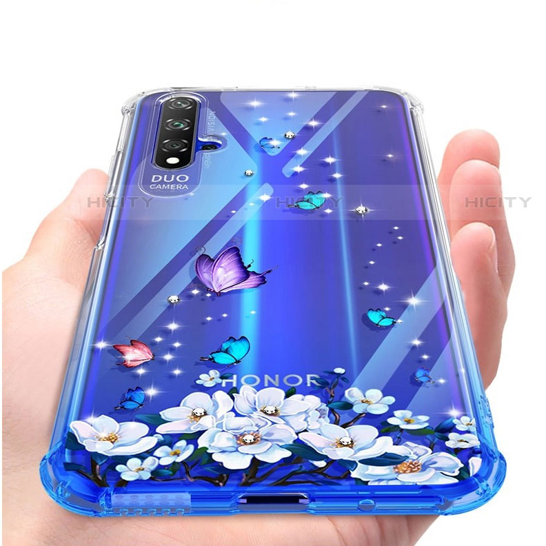 Coque Ultra Fine TPU Souple Housse Etui Transparente Fleurs pour Huawei Honor 20S Plus