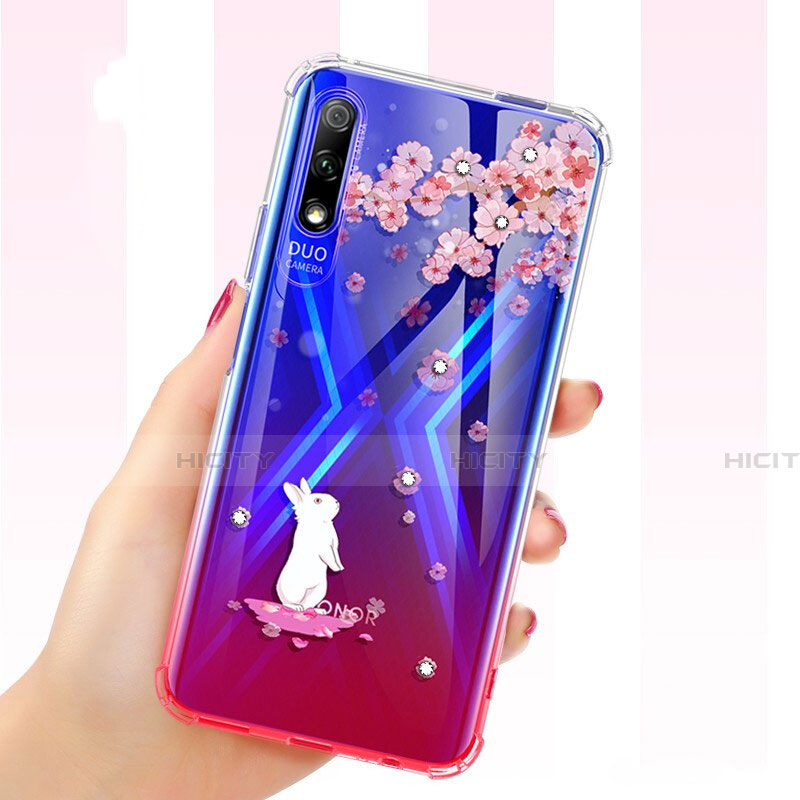 Coque Ultra Fine TPU Souple Housse Etui Transparente Fleurs pour Huawei P Smart Z (2019) Plus