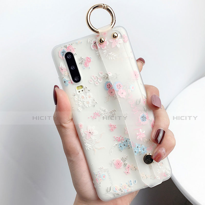 Coque Ultra Fine TPU Souple Housse Etui Transparente Fleurs pour Huawei P30 Plus