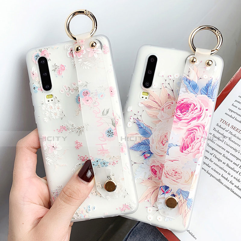 Coque Ultra Fine TPU Souple Housse Etui Transparente Fleurs pour Huawei P30 Plus