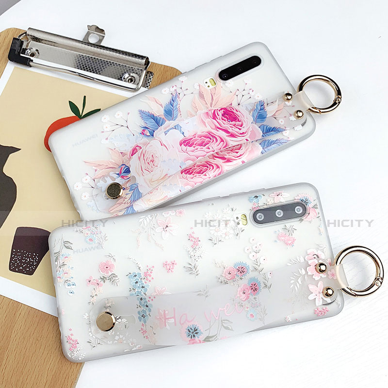 Coque Ultra Fine TPU Souple Housse Etui Transparente Fleurs pour Huawei P30 Plus