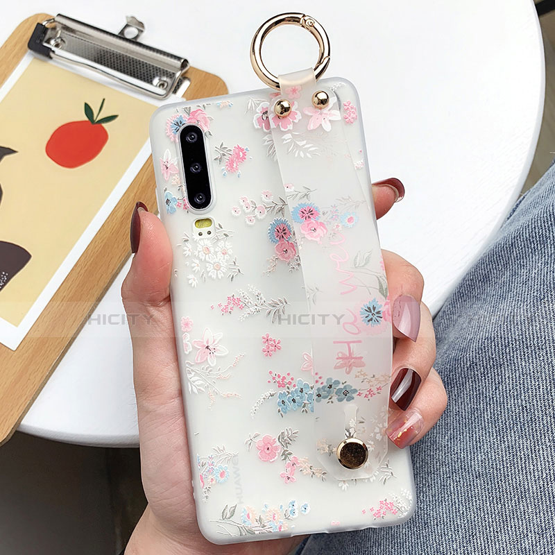 Coque Ultra Fine TPU Souple Housse Etui Transparente Fleurs pour Huawei P30 Plus