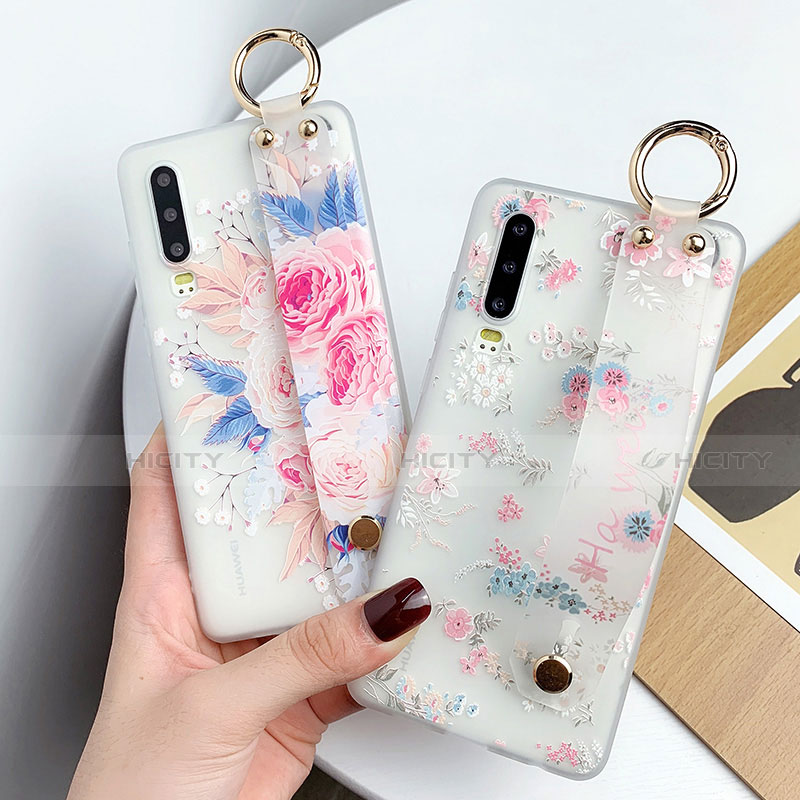 Coque Ultra Fine TPU Souple Housse Etui Transparente Fleurs pour Huawei P30 Plus